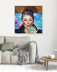 Audrey Hepburn, Pink In The Afternoon - Print on Fine Art Canvas
