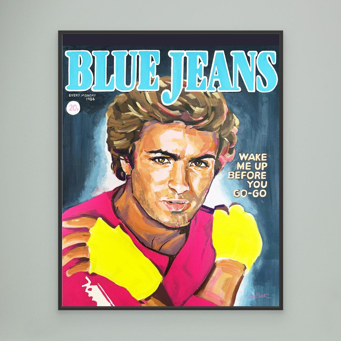George Michael, Blue Jeans - Print on Fine Art Canvas