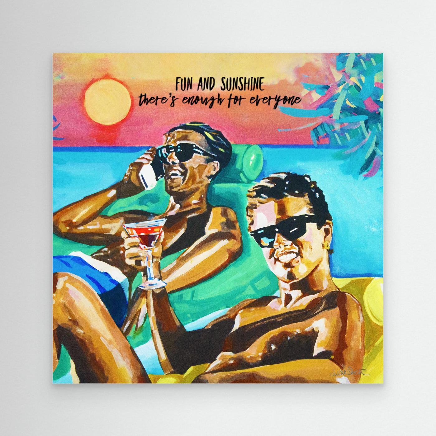 Club Tropicana, Wham! The Boys - Print on Fine Art Canvas (Square)